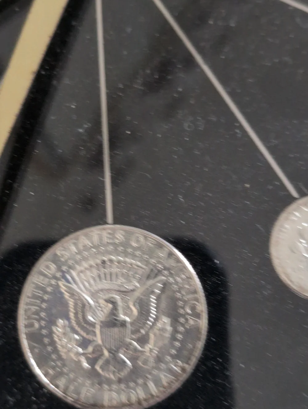 silver coinage clock 2 uncirulated kennedy halves, 8 dimes, 2 quarters, 1964